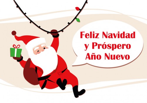 Tarjeta - feliz navidad y prospero año nuevo